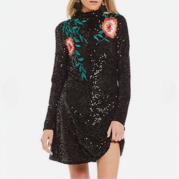 Gianni Bini Tallulah Embroidered Sequin Dress - Picture 1 of 12